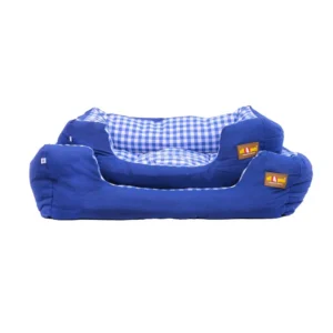 SOFA STYLE VELVET PET BED BLUE COLOUR FOR DOGS AND CATS